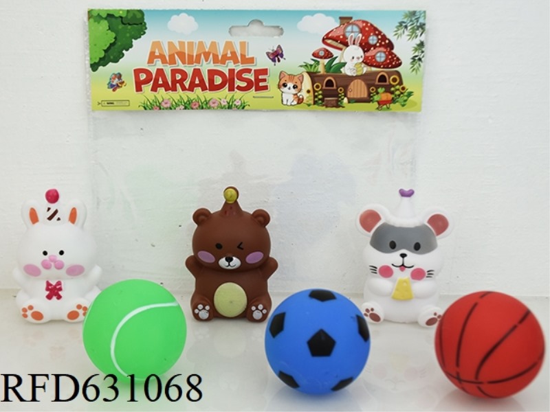 VINYL PLAYING WITH WATER CARTOON ANIMALS