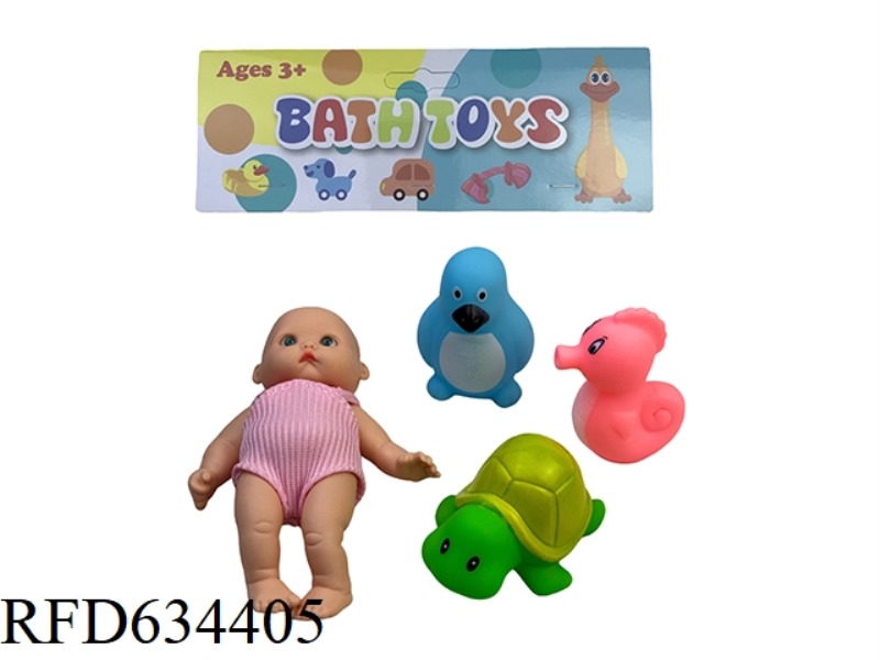 5-INCH VINYL DOLL PAIRED WITH MARINE CREATURES