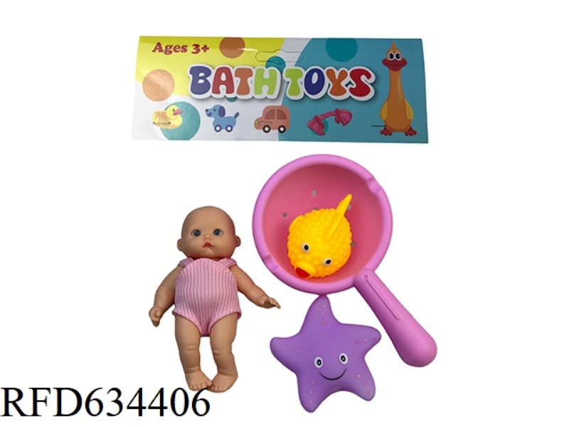 5-INCH VINYL DOLL PAIRED WITH MARINE CREATURES FISH FISHING
