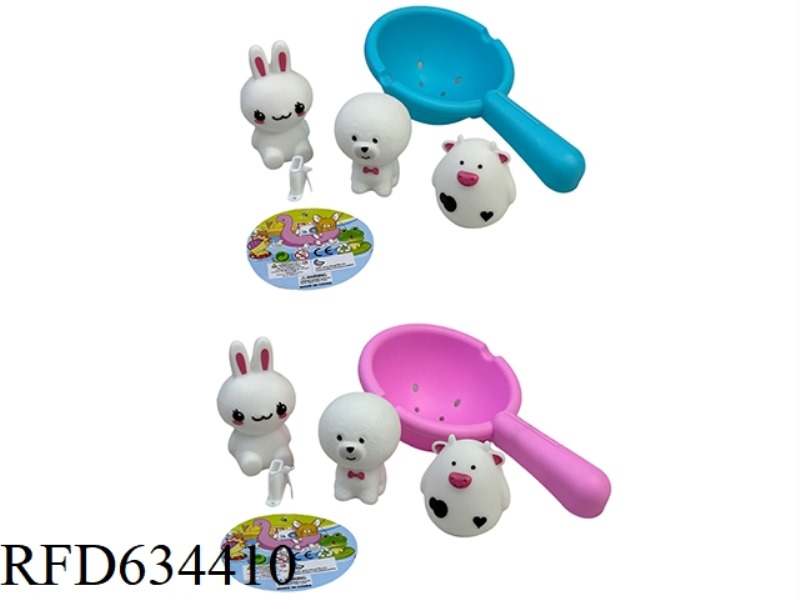 PLAYING IN THE BATHROOM WITH GLUE, RABBITS, WHITE DOGS, COWS, AND FISH CAUGHT