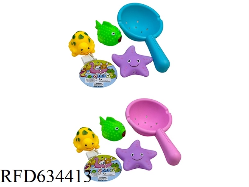 PLAYING IN THE BATHROOM WITH GLUE, PRICKLY DOLPHIN, STARFISH, SEA TURTLE, AND FISH FISHING