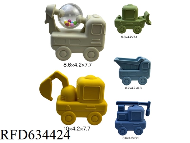 5 BATHROOM WATER PLAY SILICONE ENGINEERING VEHICLES