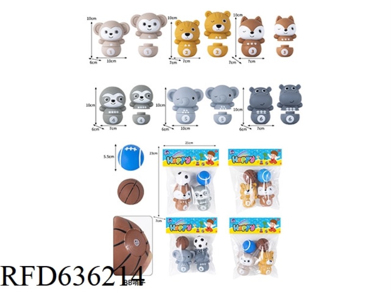 BOWLING JENGA ANIMALS 2 + BALLS 2