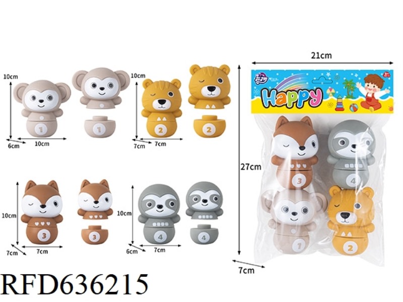 BOWLING JENGA ANIMALS 4 PACK