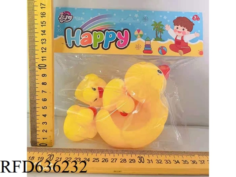 BIG YELLOW DUCK WITH THREE LITTLE YELLOW DUCKS