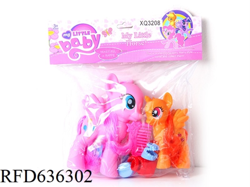 2 HORSES + WITH SHOES + COMB