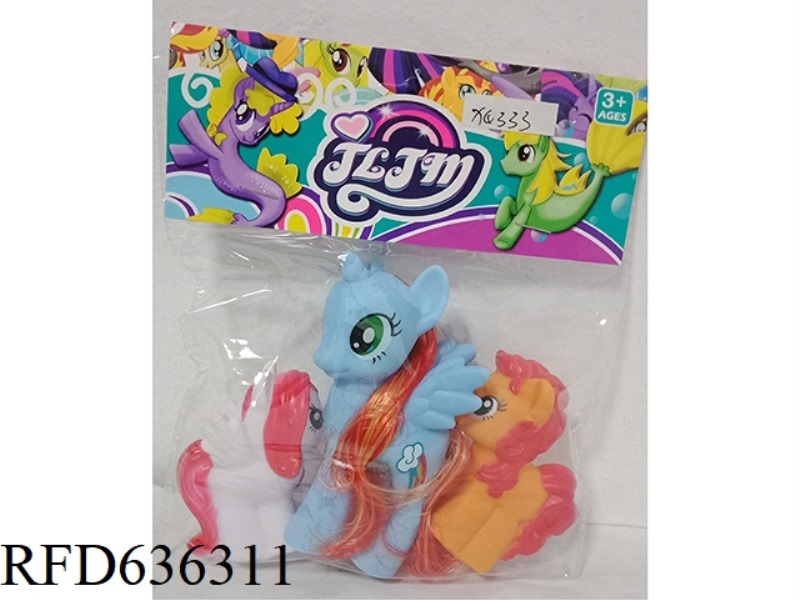 ONE NUMBER THREE HORSE + TWO CONJOINED HORSES