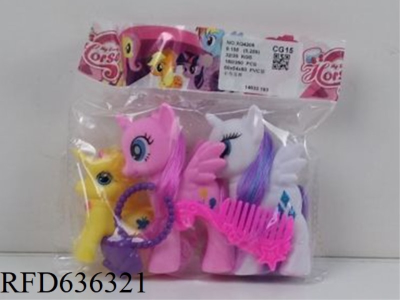 3 HORSES + COMB + NECKLACE