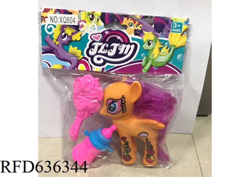 PATTERN HORSE + BOTTLE + COMB + HAIRPIN