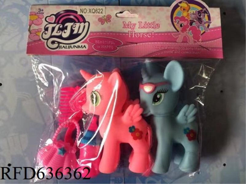 GLASSES HORSE MIX + COMB + BAG + BOTTLE