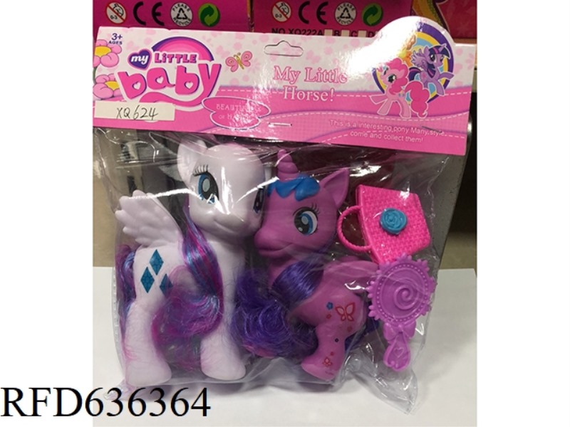 HORNED HORSE + NUMBER 2 HORSE + COMB + BAG