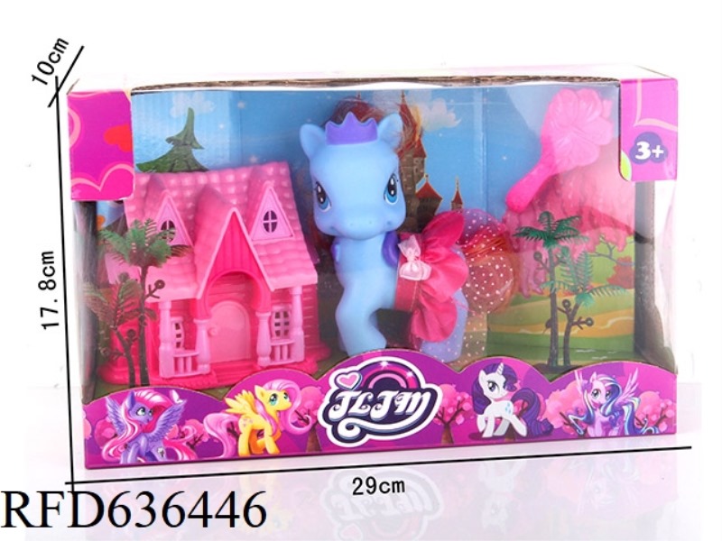 CROWN HORSE 1 + CLOTHES + COMB + TREE + VILLA