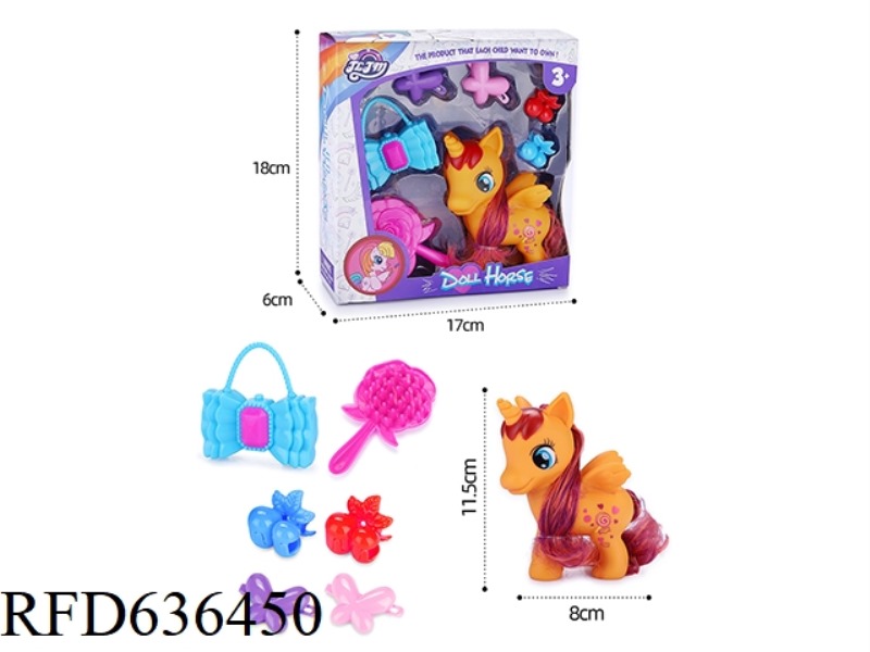 UNICORN HORSE + COMB + BAG + CLIP