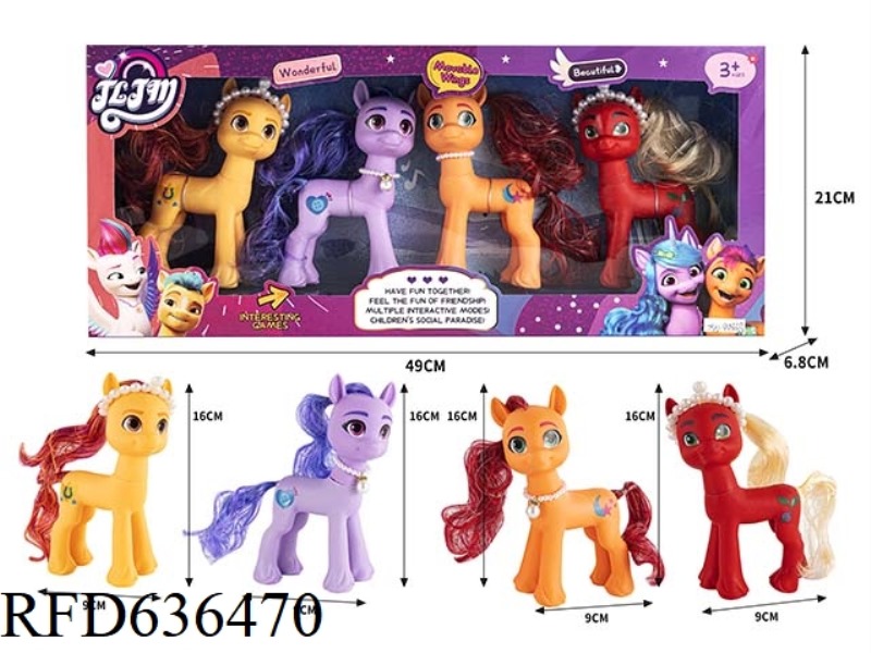 188 FAIRY CUTE HORSE BIG 4 PIECES (WITHOUT WINGS) + NECKLACE 2+ BEAD RING 2