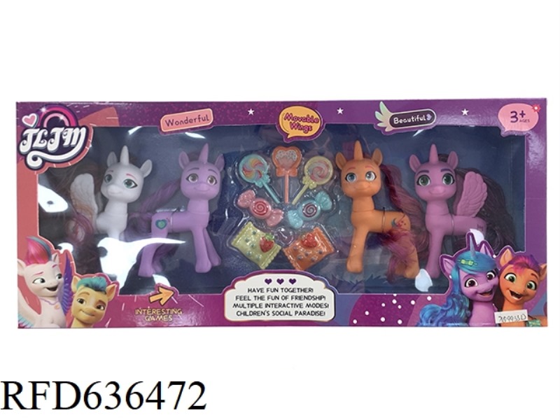 188 FAIRY CUTE HORSE SMALL 4 PACK (MIXED PACK) + BLISTER STICK, SUGAR