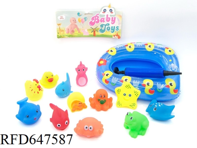 VINYL SMALL ANIMAL INFLATABLE RING SET
