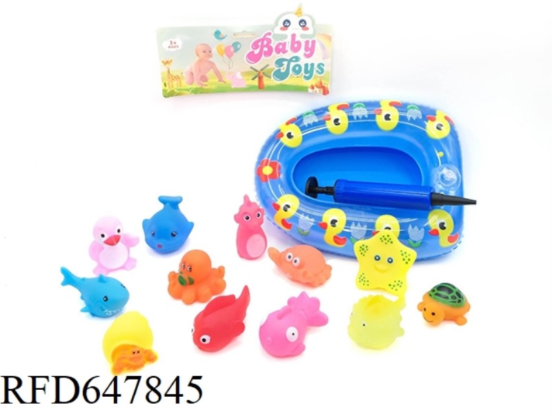 VINYL SMALL ANIMAL INFLATABLE RING SET