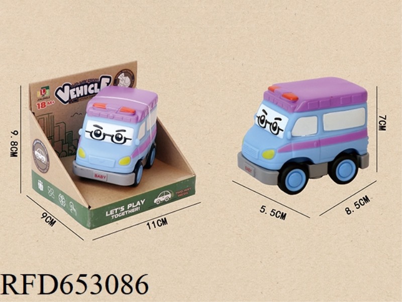 VINYL CARTOON DOUBLE PULL-BACK CAR