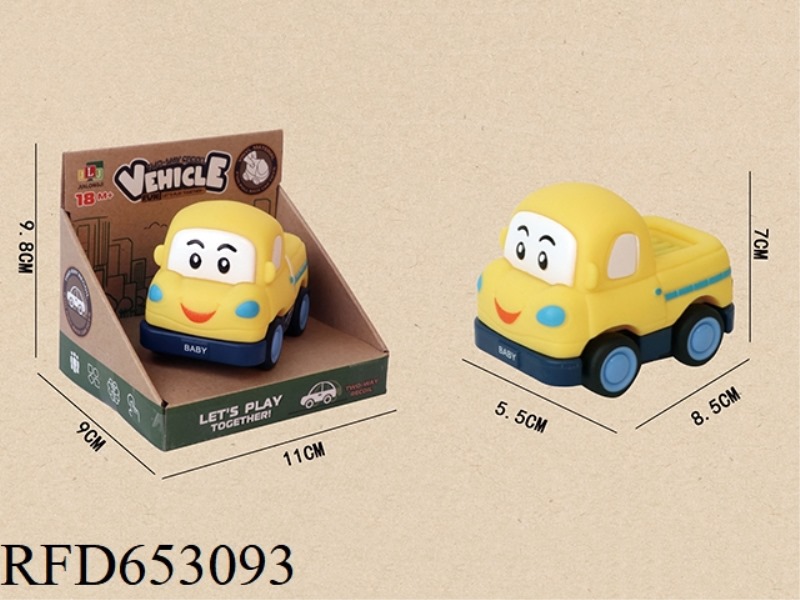 VINYL CARTOON DOUBLE PULL-BACK CAR