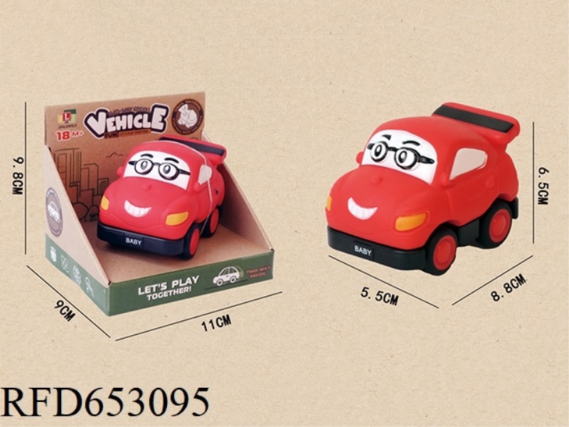 VINYL CARTOON DOUBLE PULL-BACK CAR