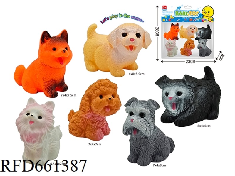 VINYL ANIMAL DOG 6 PACK