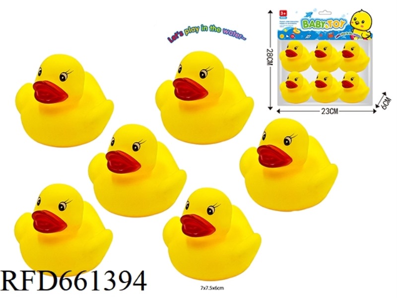 RUBBER SWIMMING ANIMAL DUCK 6 SETS