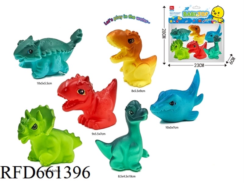 VINYL SWIMMING ANIMAL DINOSAUR 6 BAGS