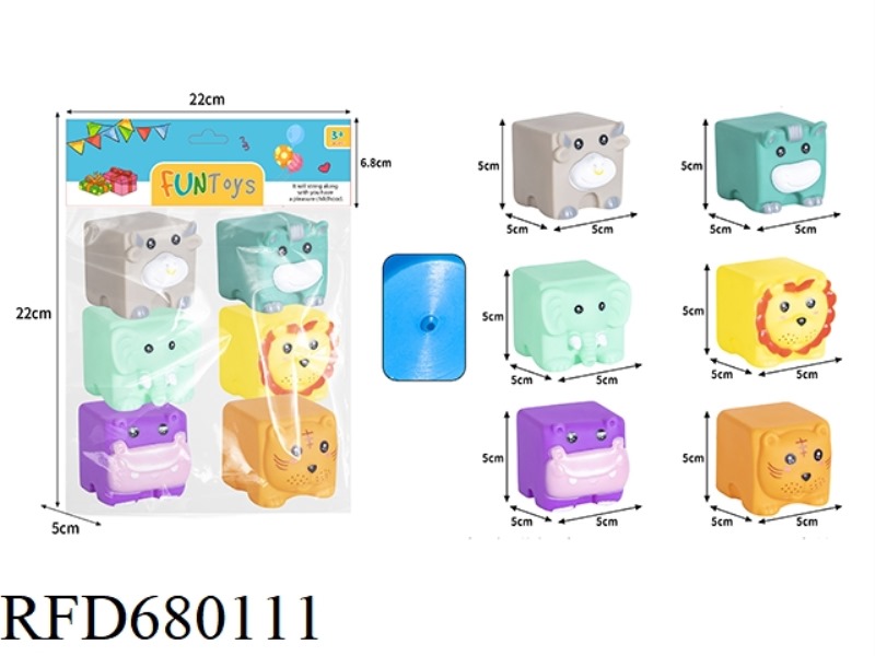 RUBBER-LINED SIMULATED PUZZLE SQUARE FOREST ANIMALS