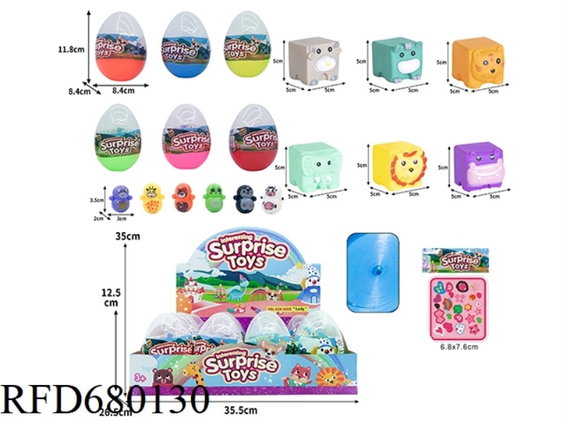 RUBBER-LINED PUZZLE SQUARE FOREST ANIMALS