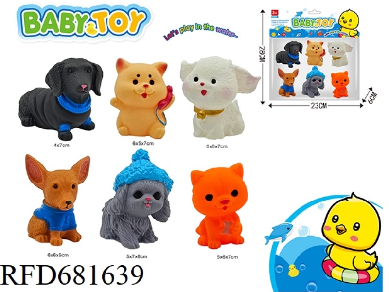VINYL ANIMALS AND DOGS 6 PACK