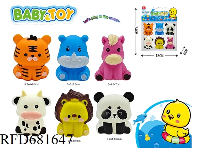 VINYL SOFT ANIMALS 6 PACK