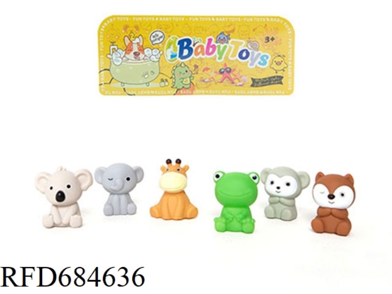 RUBBER COATED SMALL ANIMALS WITH BB WHISTLE