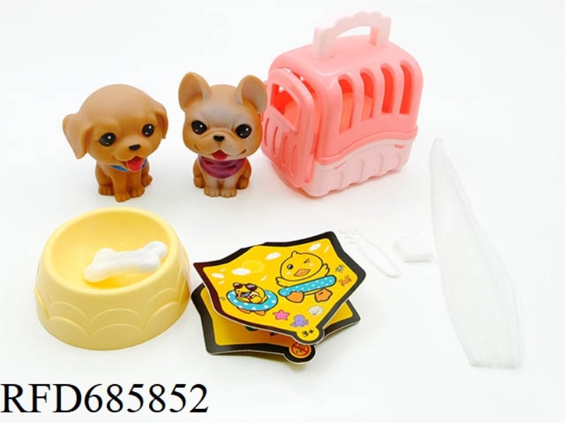 RUBBER LARGE DOG CAGE SET WITH BB WHISTLE (6-STYLE LARGE DOG / 12-COLOR MIXED SET)