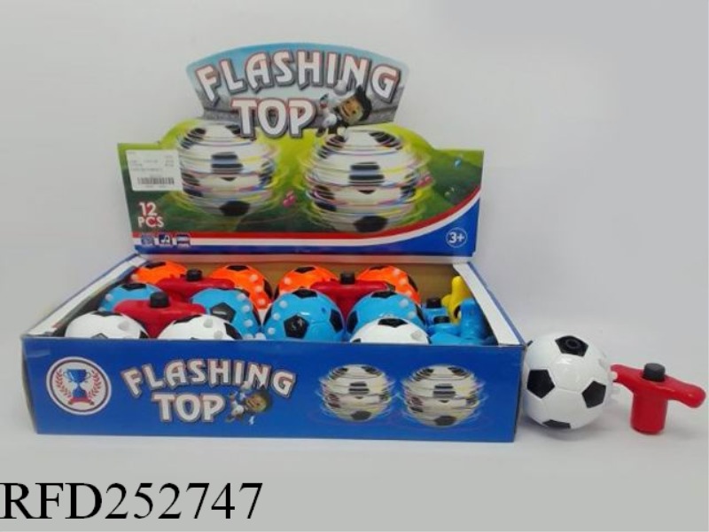 FOOTBALL TOP WITH LIGHT AND MUSIC 12PCS