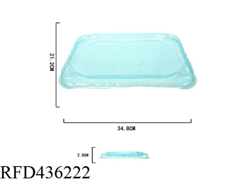 34CM RECTANGULAR TRANSPARENT BLUE GYRO DISC