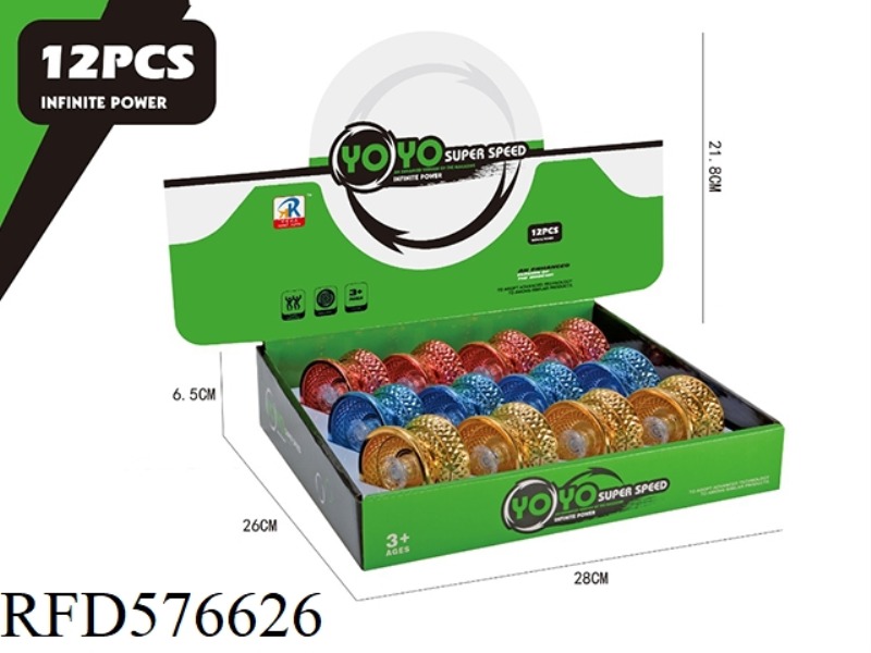 PLATED ALLOY DIAMOND 3 BEARING YO-YO BALL (12PCS)