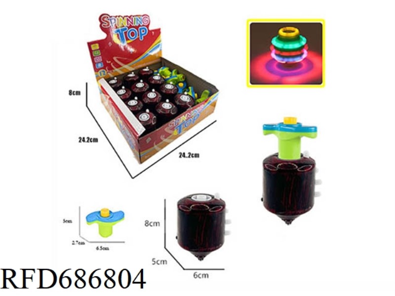12 MINI WOOD-GRAIN IMITATION LIGHT AND MUSIC GYROSCOPES/DISPLAY BOX