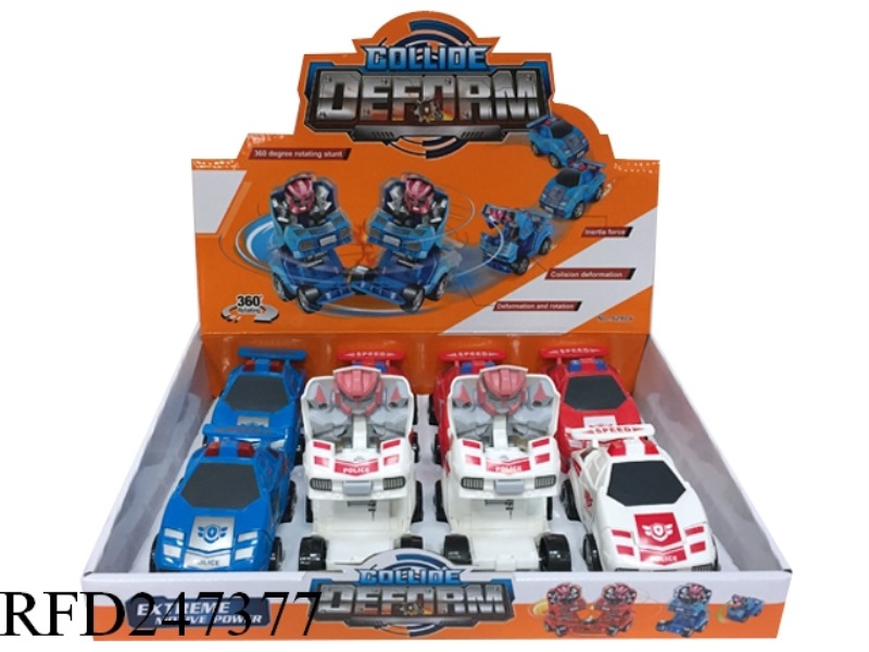 FRICTION DEFORMATION POLICE CAR 8PCS