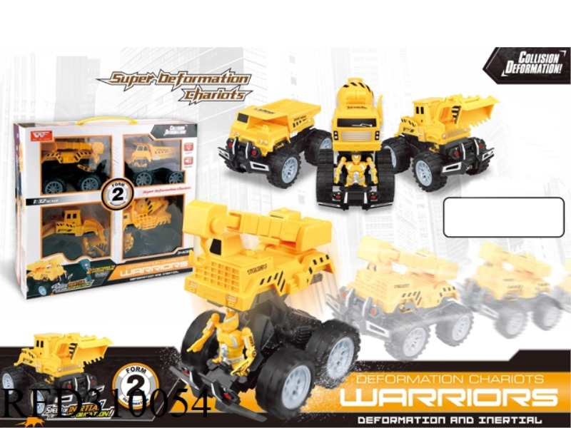 FRICTION CRASH TRANSFORMATION SHOP TRUCK 4PCS