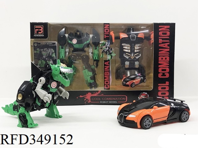 MANUAL DEFORMATION ROBOT DINOSAUR + MANUAL ONE-KEY DEFORMATION CAR