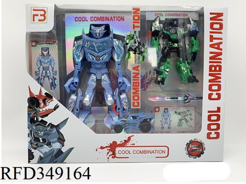 MANUAL ONE-STEP DEFORMATION WEREWOLF CAR + MANUAL DEFORMATION ROBOT DINOSAUR