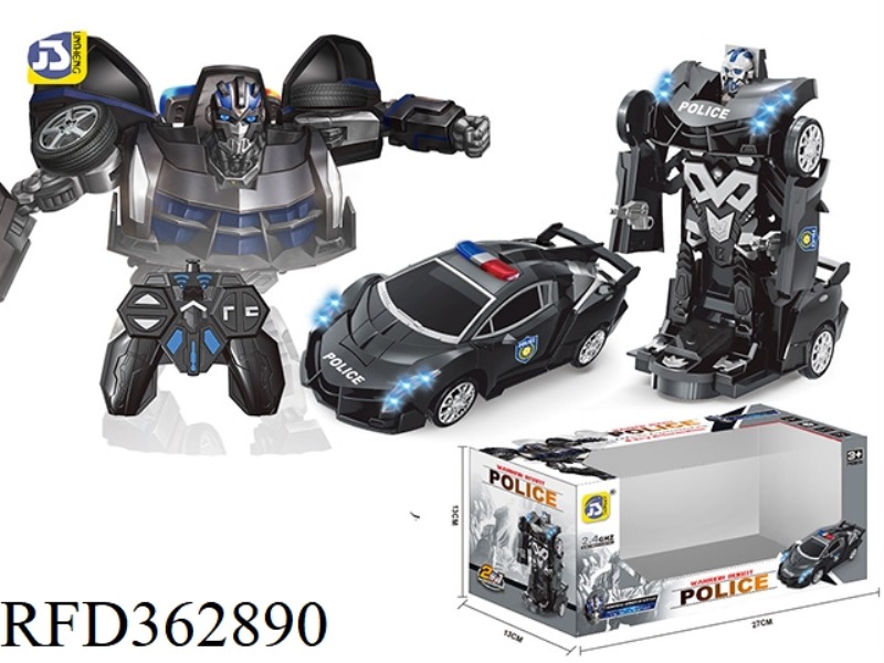 REMOTE CONTROL ONE-BUTTON DEFORMATION POLICE CAR
