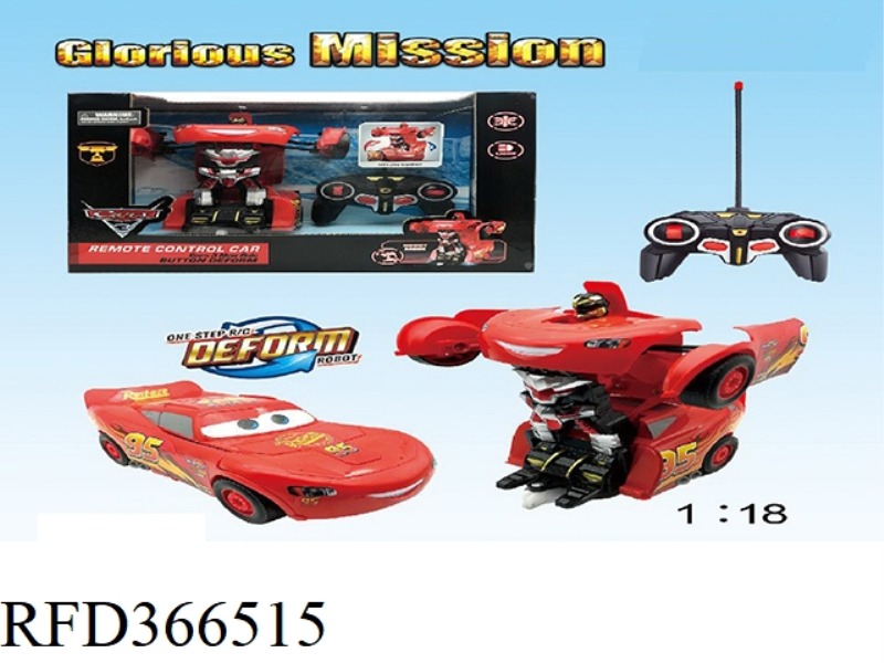 6-WAY ONE-BUTTON DEFORMATION CAR WITH USB CHARGING RED