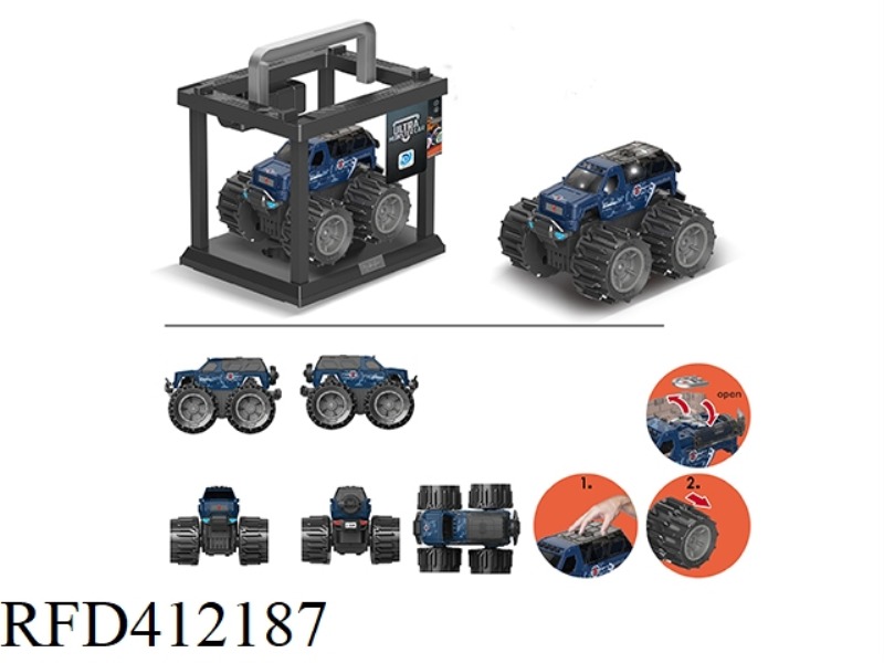 TRANSFORMATION WHEEL FARMER CAR BLUE GEORGE PATTON CAR