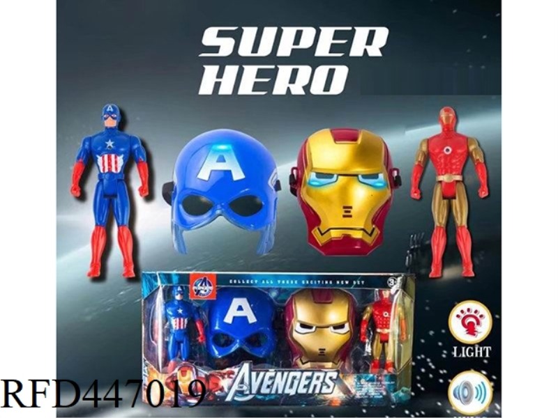 IRON MAN AMERICAN CAPTAIN DOLL WITH LIGHT AND MUSIC MASK