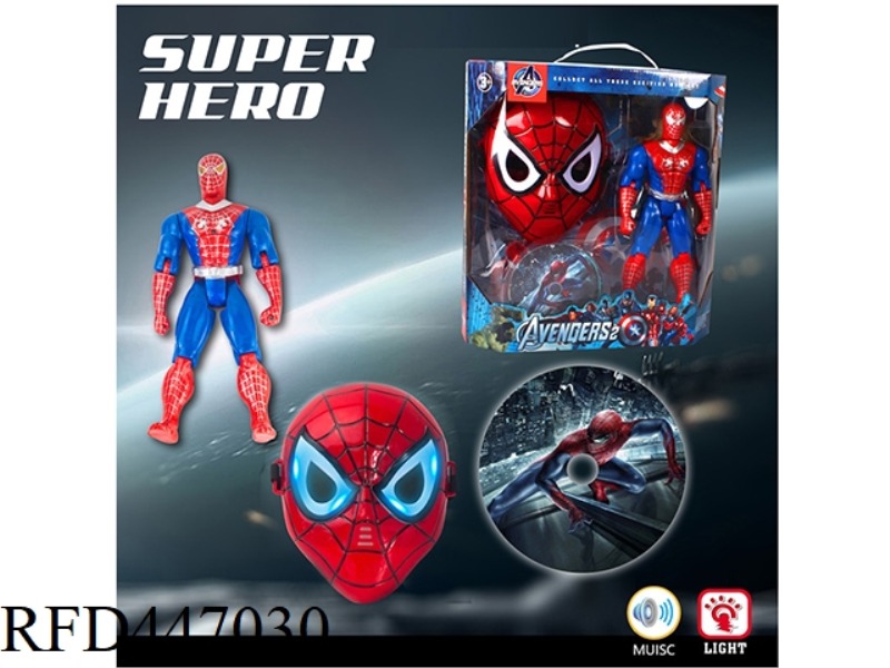 SPIDER MAN DOLL WITH MUSIC, LIGHT MASK AND CD