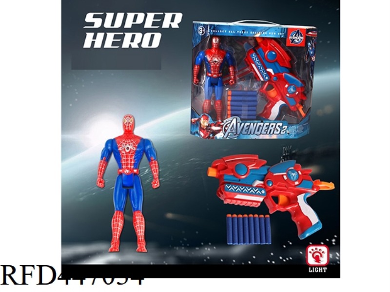 SPIDER MAN DOLL WITH SOFT BULLET GUN