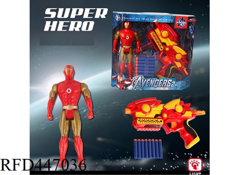 IRON MAN DOLL WITH SOFT BULLET GUN