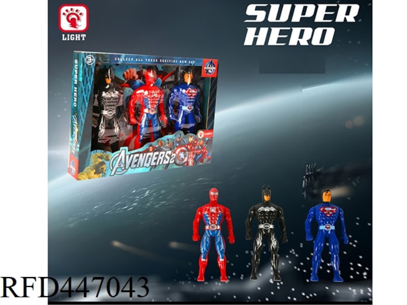 AVENGER ALLIANCE DOLL 3 PIECES (WITH LIGHT)