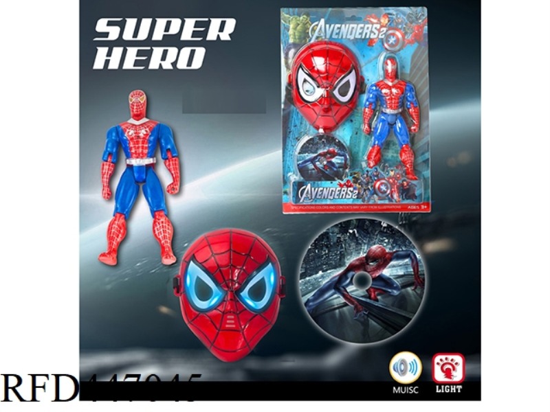 SPIDER MAN DOLL WITH MUSIC, LIGHT MASK AND CD